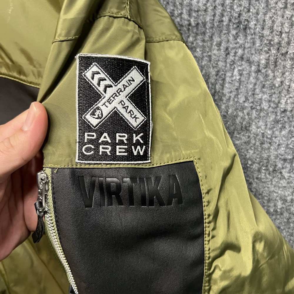 Virtika Bomber Jacket Mens Large Army Green Winter Park Terrain Park Crew - Picture 5 of 9